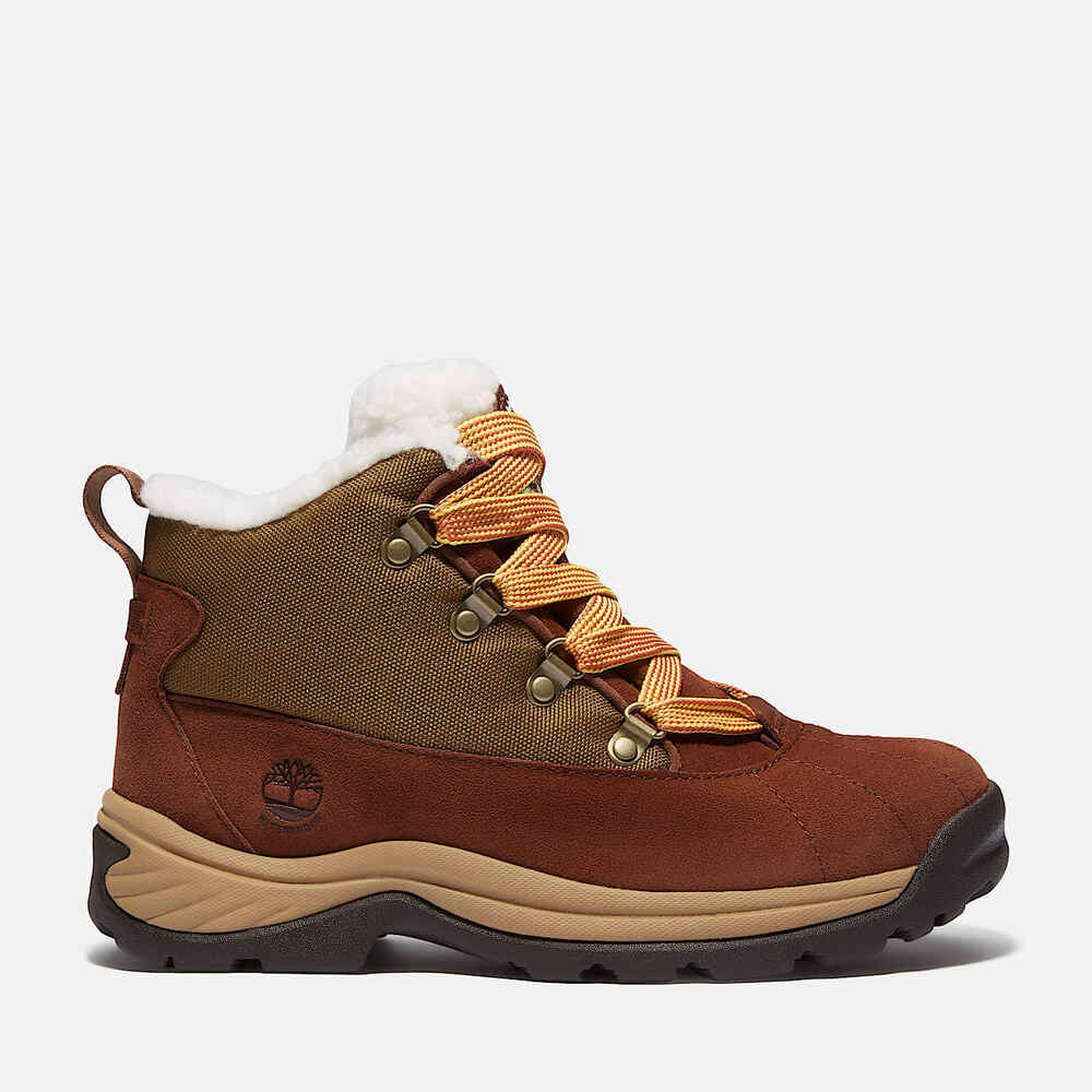 TIMBERLAND WOMEN'S 9 WHITE LEDGE MID LACE WATERPROOF SNOW BOOT BROWN NIB